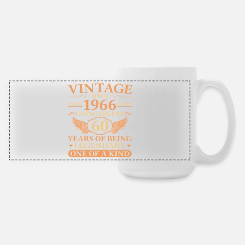 Vintage 1966 – Living Legend 60th Birthday - Large Panoramic Mug 440 ml - white