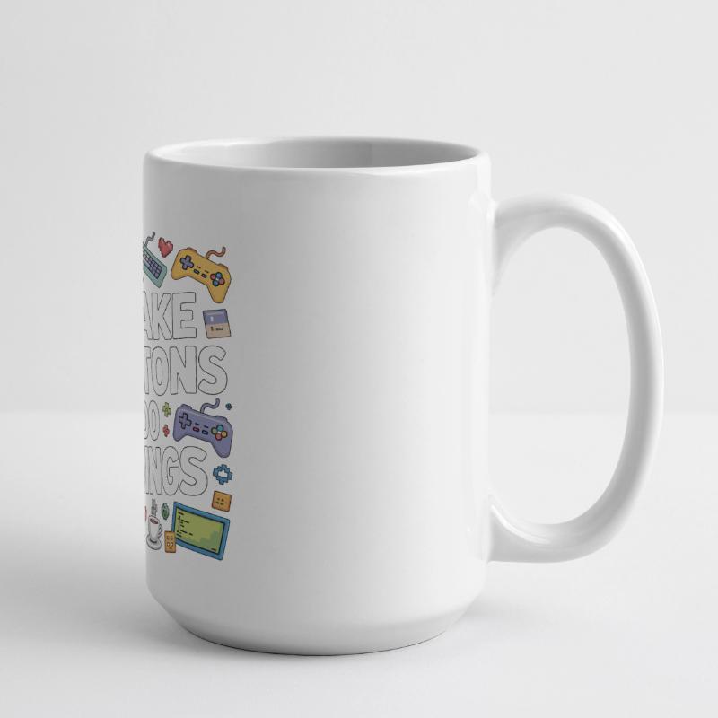 Game Developer I Make Buttons Software Developer Große Panoramatasse 440 ml