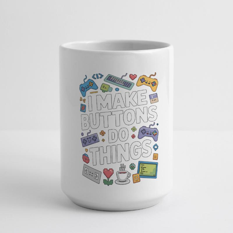Game Developer I Make Buttons Software Developer Große Panoramatasse 440 ml