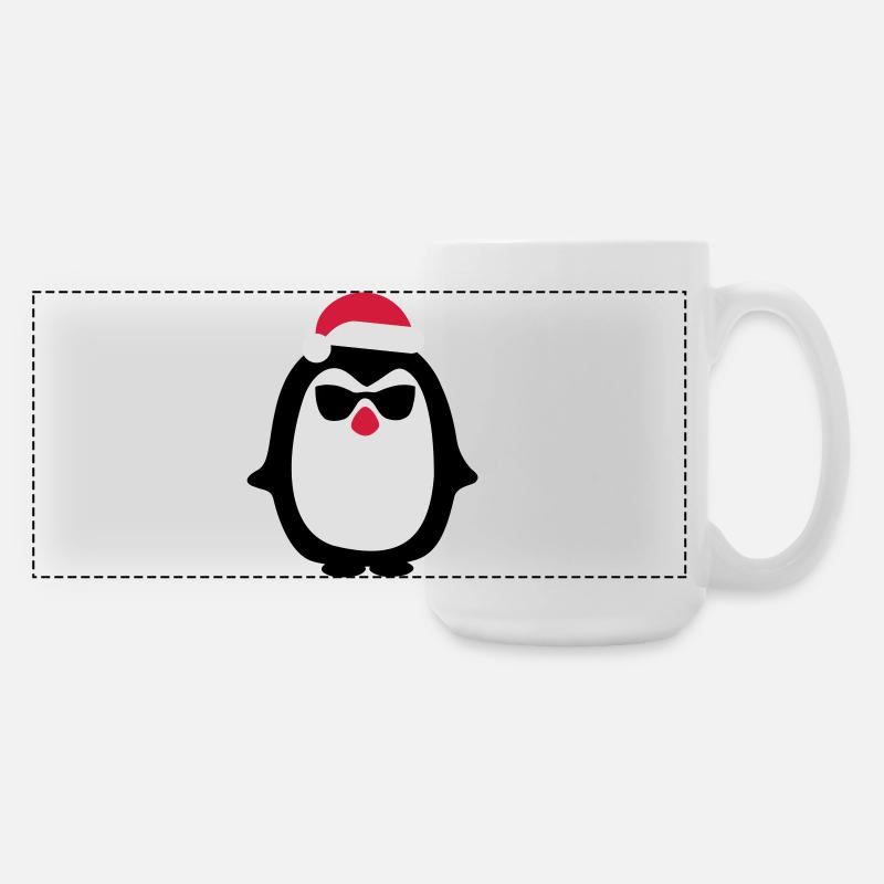 Weihnachtspinguin - Große Panoramatasse 440 ml - Weiß