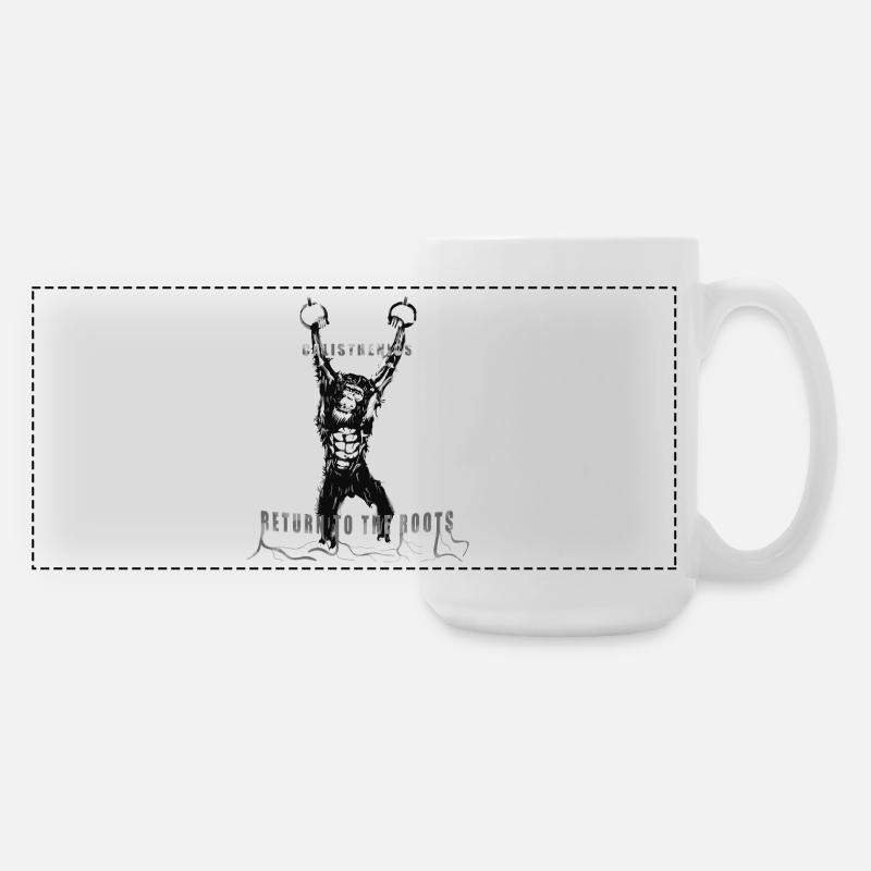 Calisthenics with gymnastic rings - Large Panoramic Mug 440 ml - white