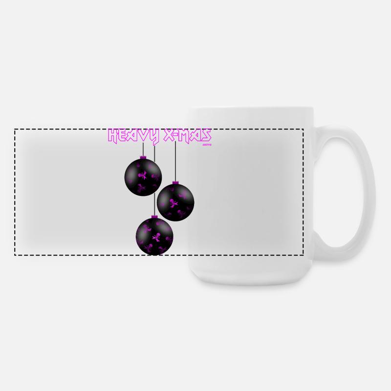 HEAVY X-MAS, PINK - Large Panoramic Mug 440 ml - white