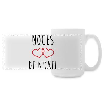 Nickel-Hochzeit 28 Jahre Glück und Liebe - Große Panoramatasse 440 ml - Weiß - Rechts