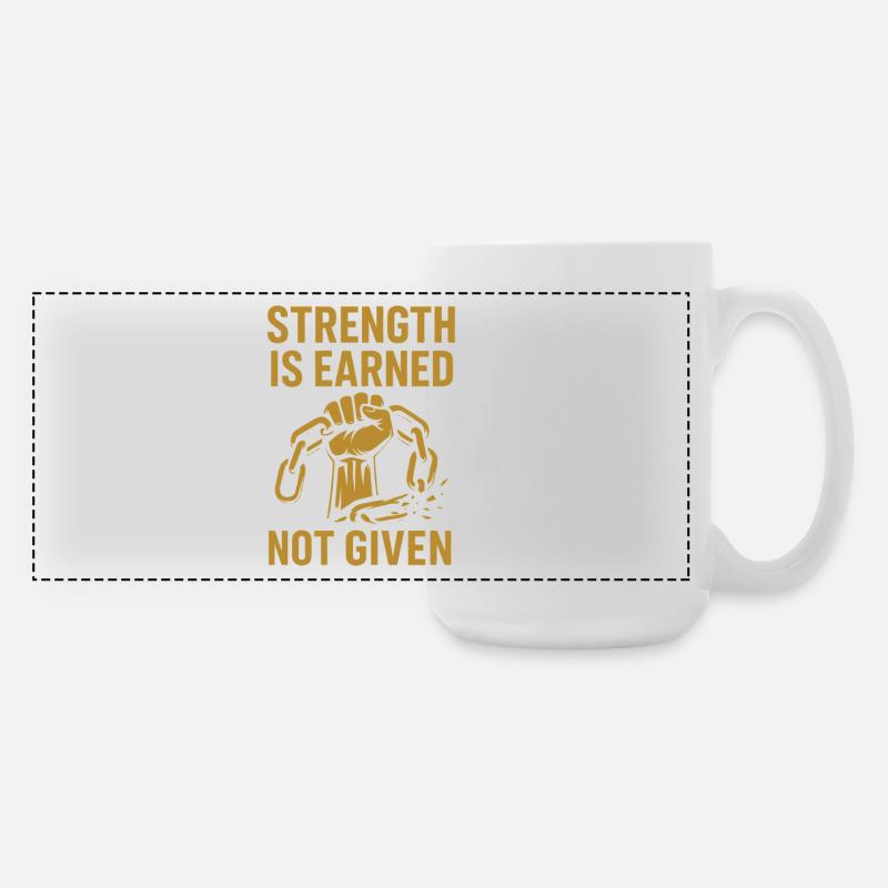 Empowered Strength Graphic T-Shirt - Large Panoramic Mug 440 ml - white