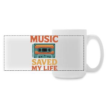 La musique m’a sauvé la vie T-shirt rétro tri-mélangé - Grande tasse panoramique 440 ml - blanc - Droite