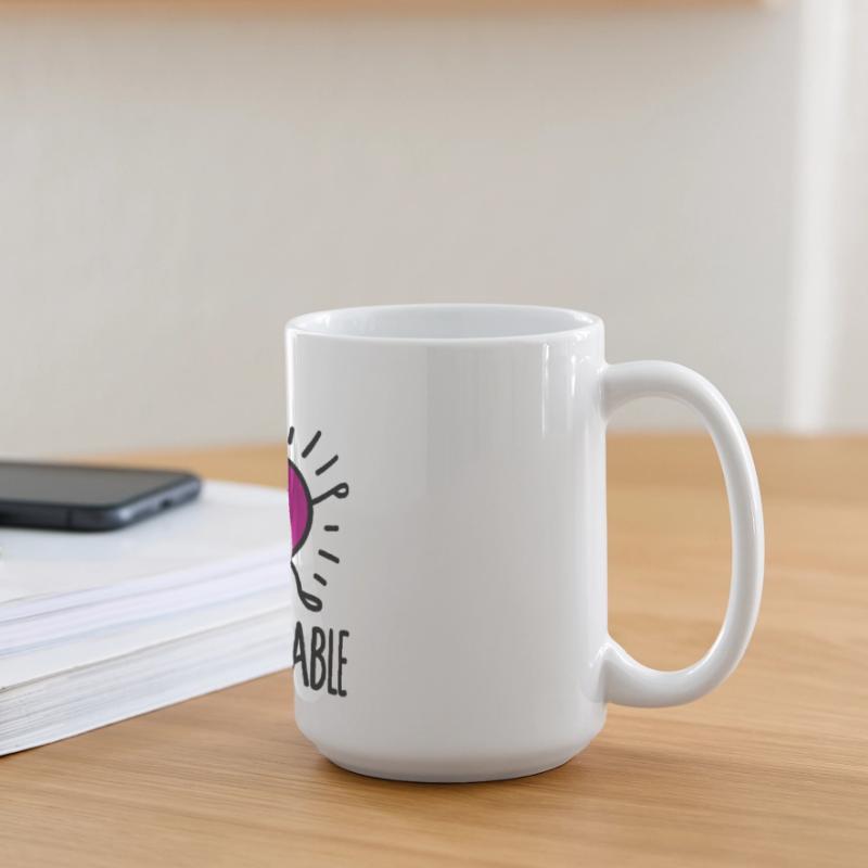 Unbeetable / unbeatable beetroot beet light Large Panoramic Mug 440 ml