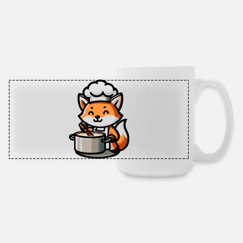 Culinary Kit: The Foxy Chef - Large Panoramic Mug 440 ml - white