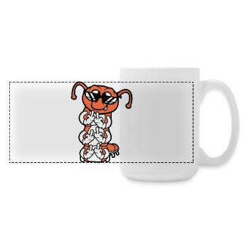 Caterpillar Middle Finger Insult Sunglasses Cool - Large Panoramic Mug 440 ml - white - Right