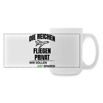 Abstraktes CO2 Klimaschutz Design - Große Panoramatasse 440 ml - Weiß - Rechts