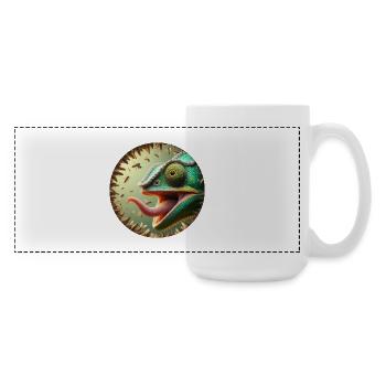 Chameleon mit Bienen und langer Zunge - Große Panoramatasse 440 ml - Weiß - Rechts
