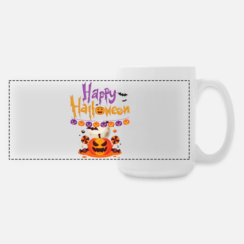 Happy Halloween Pumpkin Fun - Large Panoramic Mug 440 ml - white