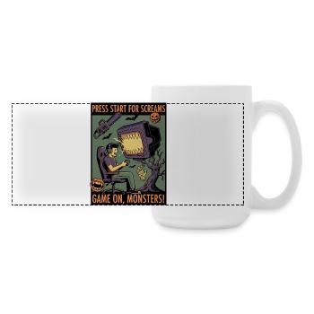 Continuez à jouer, Monster : Spooky Gamer Design - Grande tasse panoramique 440 ml - blanc - Droite