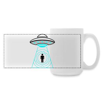 UFO Abduction Beam Me Up Vector - Large Panoramic Mug 440 ml - white - Right