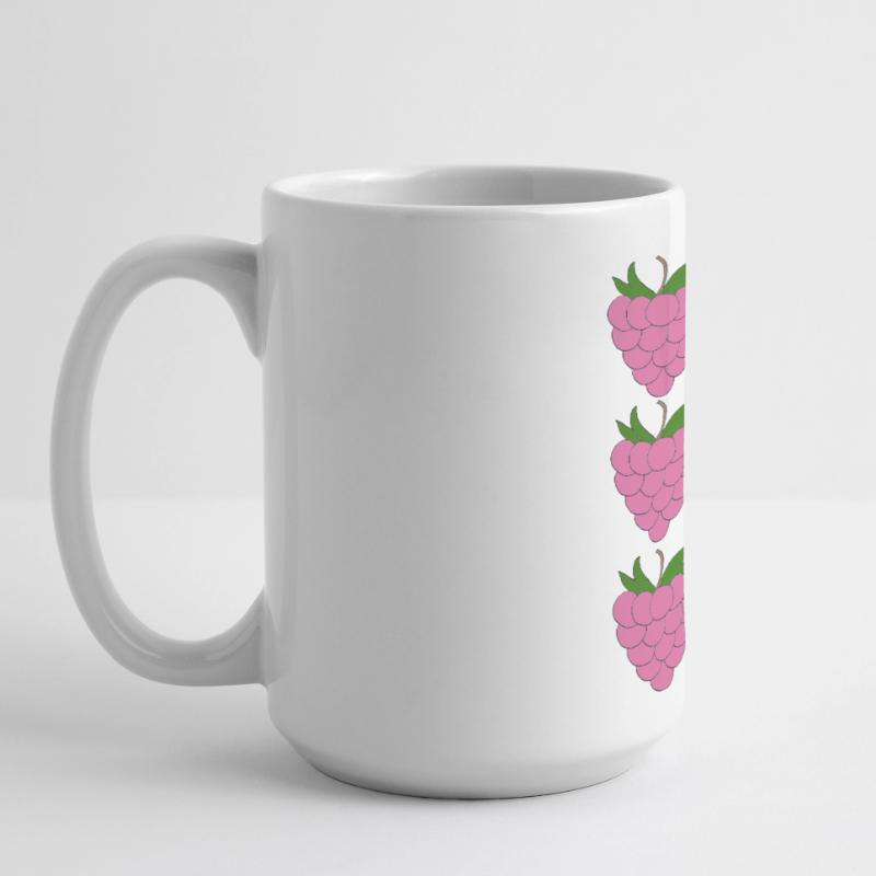 Raspberry Grid Pattern Large Panoramic Mug 440 ml