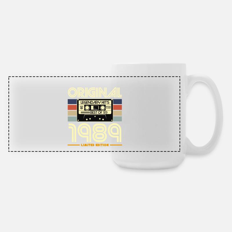 Originale Retro-Kassette von 1989 - Große Panoramatasse 440 ml - Weiß