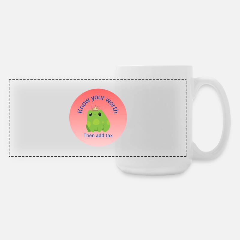 Know your worth - Large Panoramic Mug 440 ml - white
