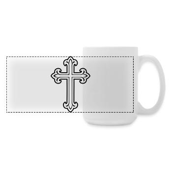 Symbole de croix chrétien - Grande tasse panoramique 440 ml - blanc - Droite