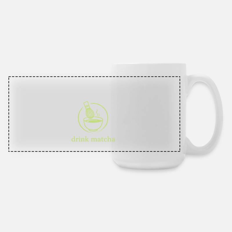 Matcha  - Große Panoramatasse 440 ml - Weiß