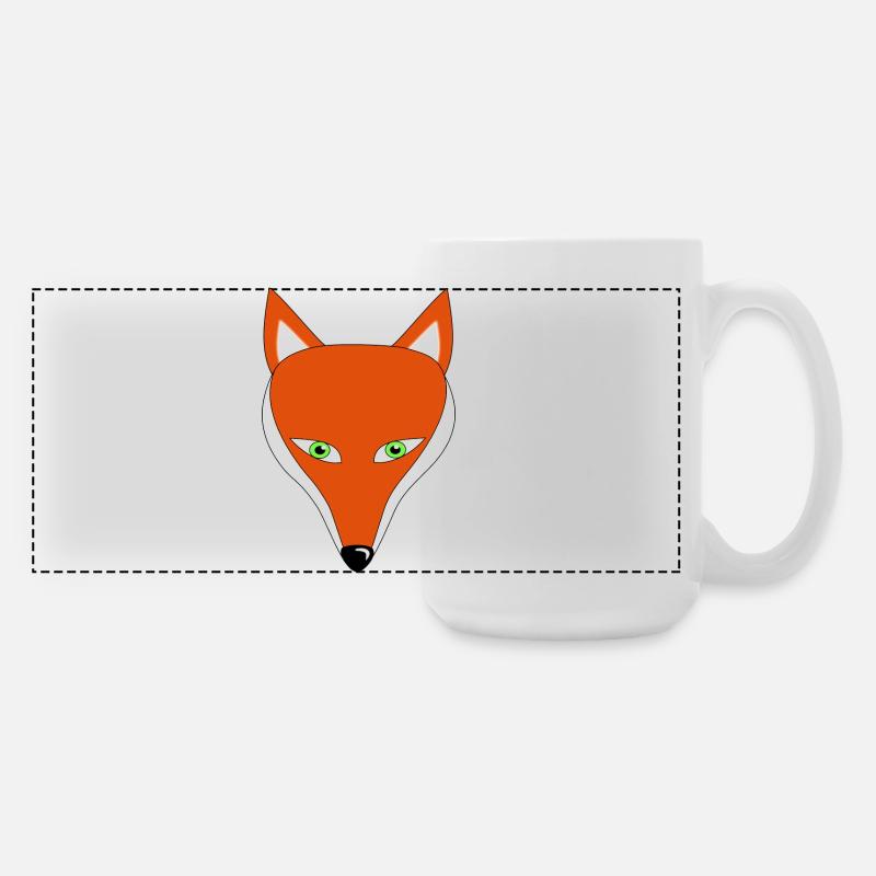 fuchs augen tier - Große Panoramatasse 440 ml - Weiß