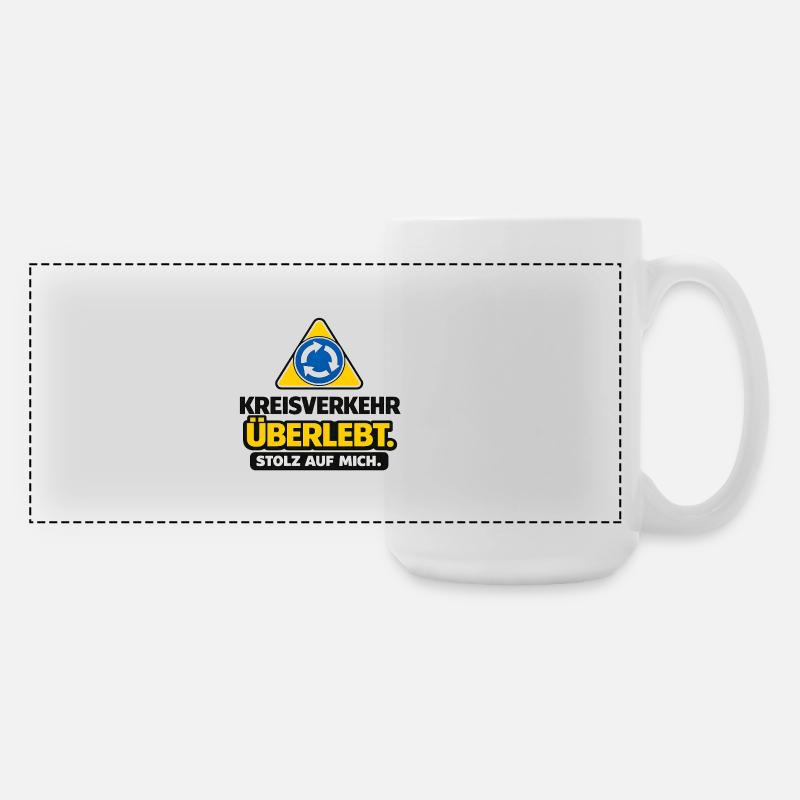 Roundabout Humor - Large Panoramic Mug 440 ml - white