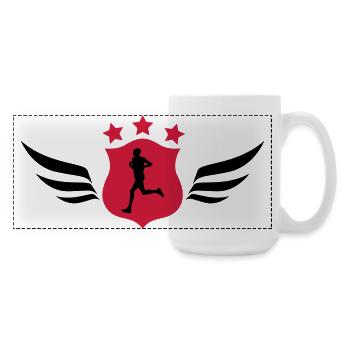 Running / Jogging / Run / Trail / Sport - Large Panoramic Mug 440 ml - white - Right