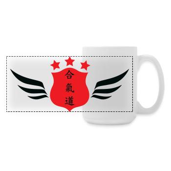 Aïkido - Art Martial - Aïkidoka - Grande tasse panoramique 440 ml - blanc - Droite