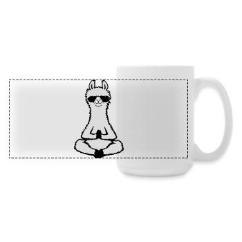 Lama Cool Zen Meditation Sonnenbrille Entspannt - Große Panoramatasse 440 ml - Weiß - Rechts