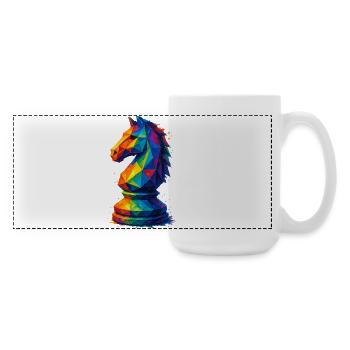 Cavalier Géométrique : L'Agilité du Saut - Grande tasse panoramique 440 ml - blanc - Droite