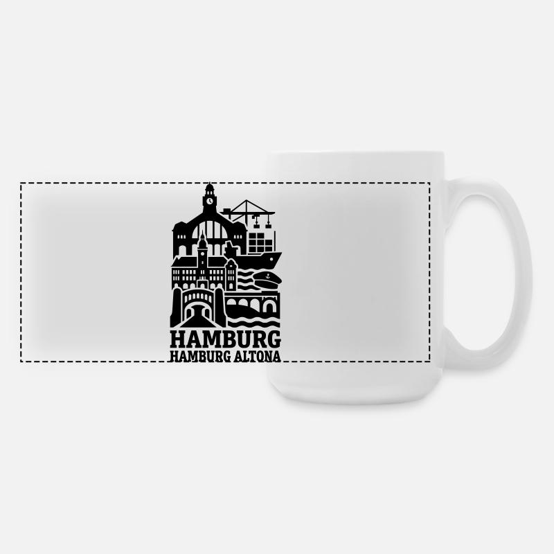 Hamburg Altona Silhouette - Große Panoramatasse 440 ml - Weiß
