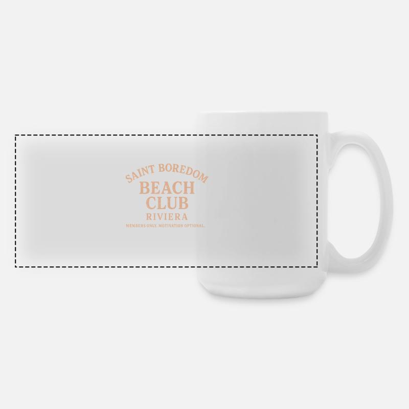 Saint Boredom Beach Club Riviera - Large Panoramic Mug 440 ml - white