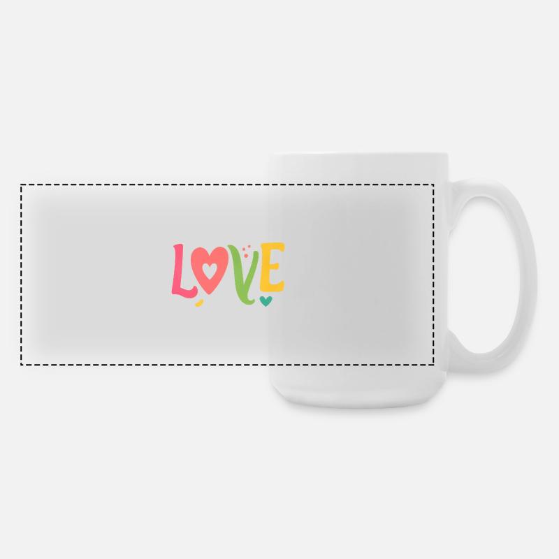 LOVE Pop Art – Modern & Bright for the Heart - Large Panoramic Mug 440 ml - white