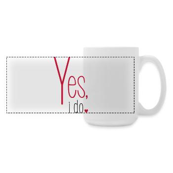 Yes i do Junggesellenabschied Braut BräutigamHerz - Große Panoramatasse 440 ml - Weiß - Rechts