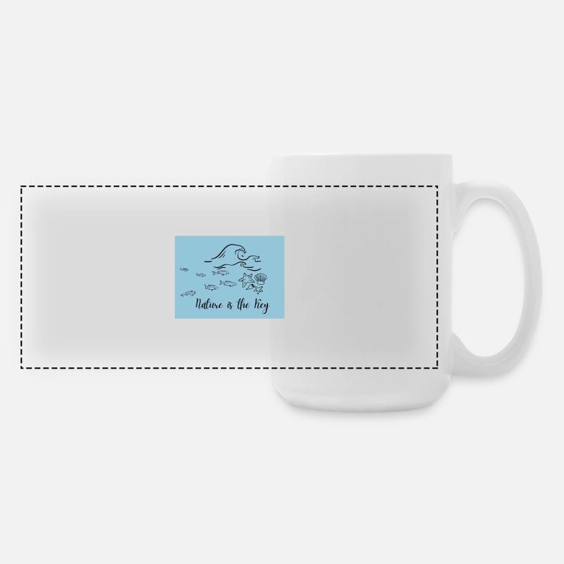 Nature is the key - Large Panoramic Mug 440 ml - white