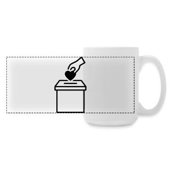 Ballot Box Heart Donation Outline - Large Panoramic Mug 440 ml - white - Right