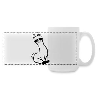 No Drama Lama Cool Sonnenbrille Sitzend Entspannt - Große Panoramatasse 440 ml - Weiß - Rechts