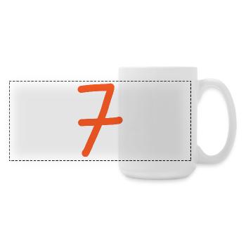 7 Number seven number orange birthday - Large Panoramic Mug 440 ml - white - Right