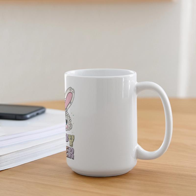 Master Builder Brick Builder Bunny Face Bricks Large Panoramic Mug 440 ml