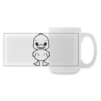 Cute Baby Duck – Black & White Design - Large Panoramic Mug 440 ml - white - Right