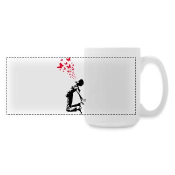 Butterfly Boy Street Art Style - Large Panoramic Mug 440 ml - white - Right