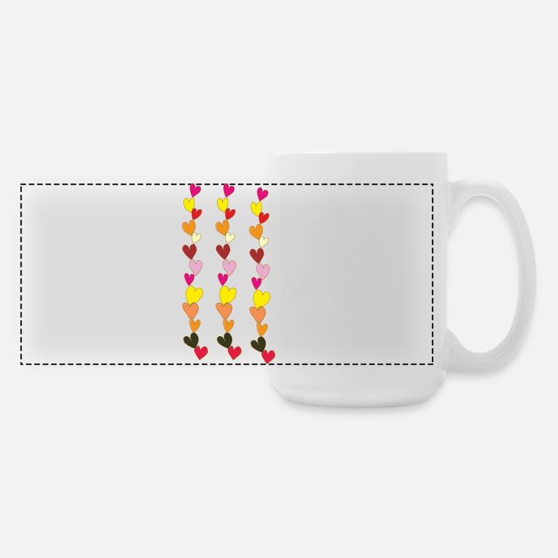 Heart Necklaces Multicolored 2 - Large Panoramic Mug 440 ml - white