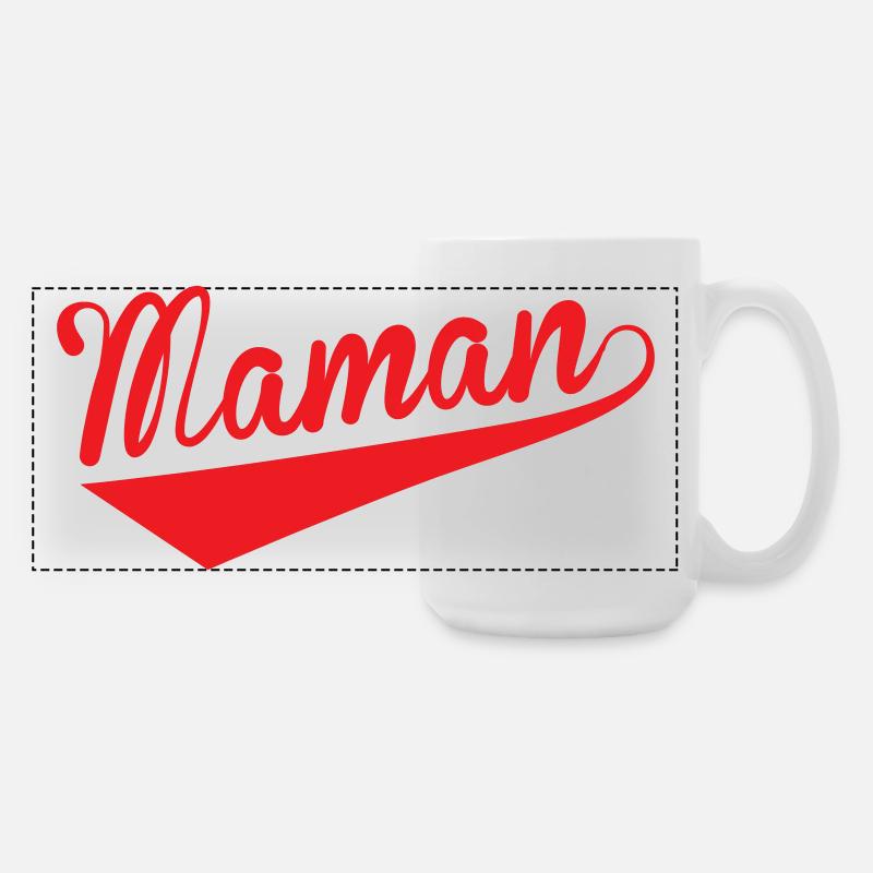 Maman d'Amour - Muttertag - Große Panoramatasse 440 ml - Weiß