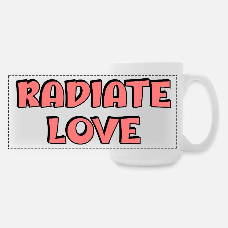 Radiate Love Red Typography - Large Panoramic Mug 440 ml - white
