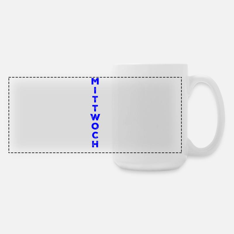 Wednesday - blue - Large Panoramic Mug 440 ml - white