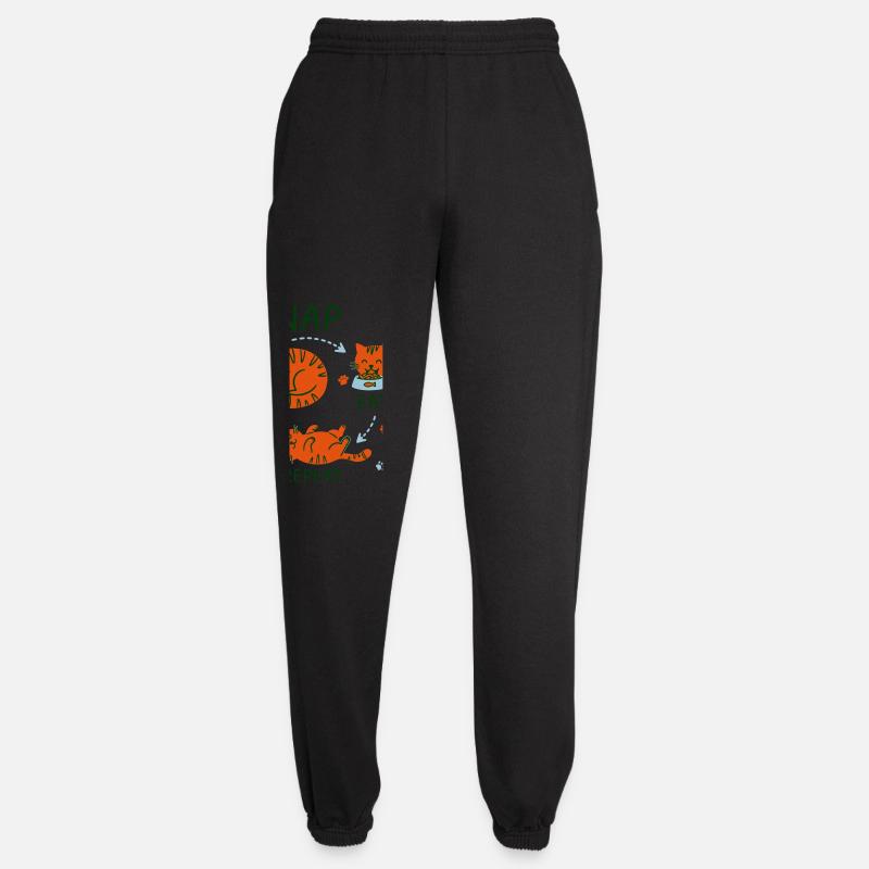 Conception de chat Manger Répétition Sieste - Pantalon de jogging unisexe - noir