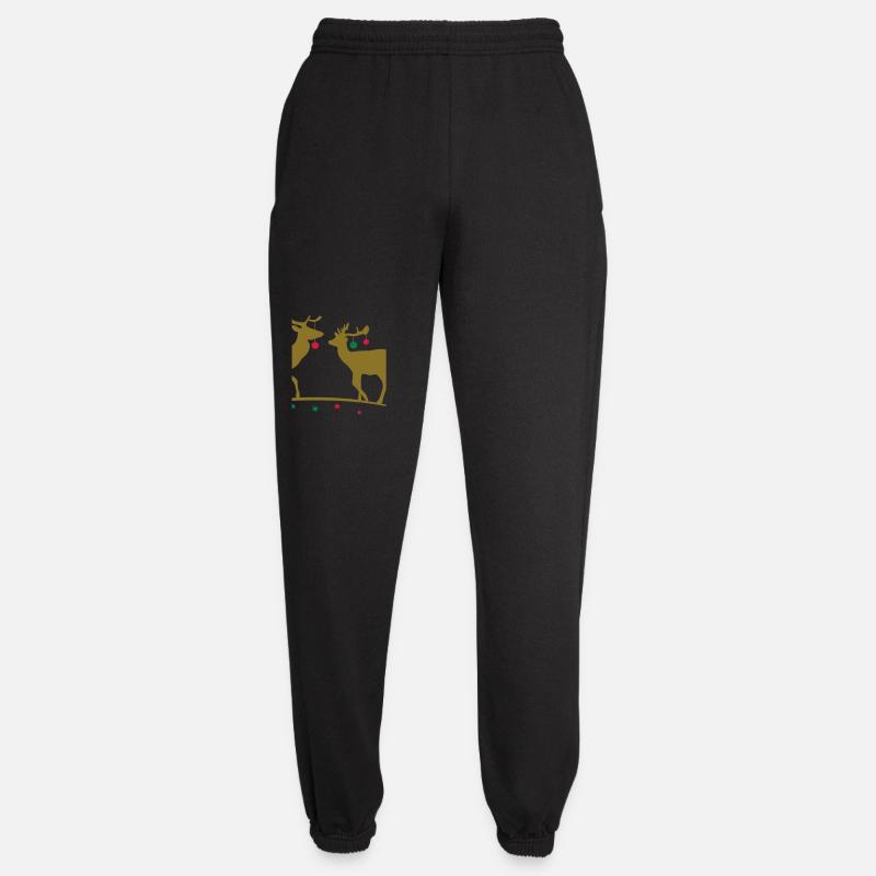 Hirsche mit Weihnachtskugeln - Unisex Jogginghose - Schwarz