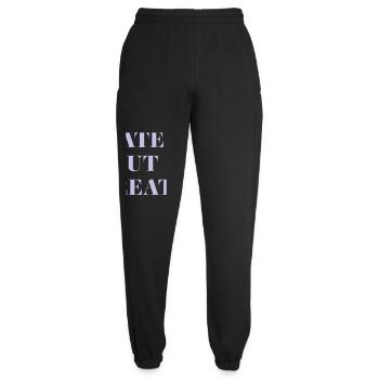 Late But Great | Funny saying - Unisex Joggers - black - Front - AI Model Female 172 light (172cm)