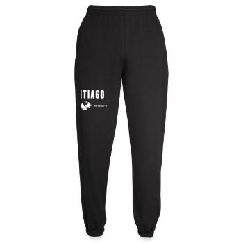 Santiago Chile Coordinates Planet Earth White - Unisex Joggers - black - Front - AI Model Female 172 light (172cm)