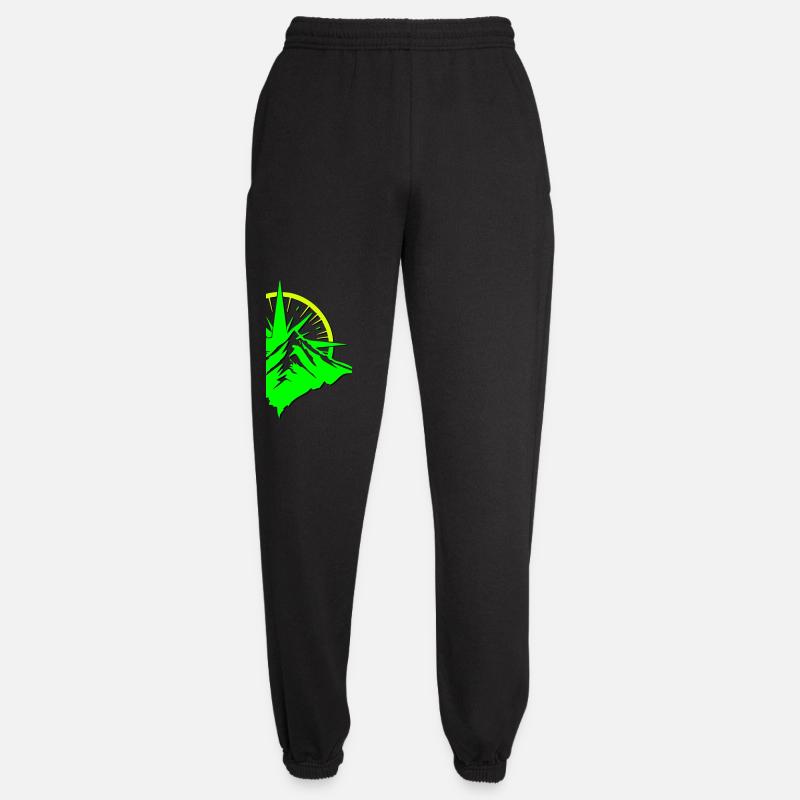 Compass With Mountain Silhouette - Unisex Joggers - black