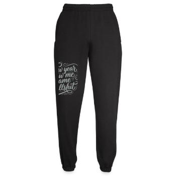 Même conneries du Nouvel An - Drôle de Sarcastic White - Pantalon de jogging unisexe - noir - Devant - AI Model Female 172 light (172cm)