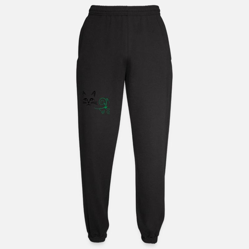 Katze zwischen Girlanden - Unisex Jogginghose - Schwarz